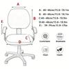 Solid Color Office Chair Covers Polyester Elastic Computer Split Seat Cover Stretchable Dustproof Chair Seat Slipcovers