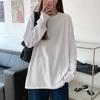 White Bottom Shirt with Student Top White Autumn New Long-sleeved T-shirt for Women Loose