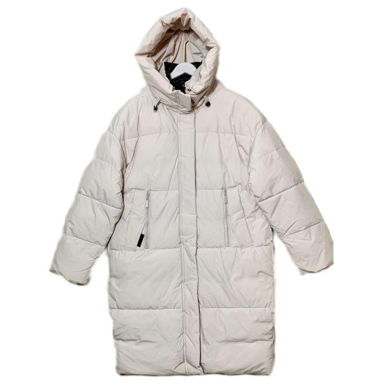 To Russia Hooded Thickened Down Cotton Cold Protective Clothing Female Mid Length Long Length Pure Color Thick Cotton Clothing Northeast Winter