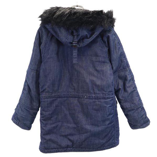 ALPHA INDUSTRIES INC Padded denim Flight jacket S Fur hood Men's Used