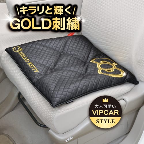SEIWA Car Interior Cushion Hello Kitty Black & Gold KT492 HELLO KITTY