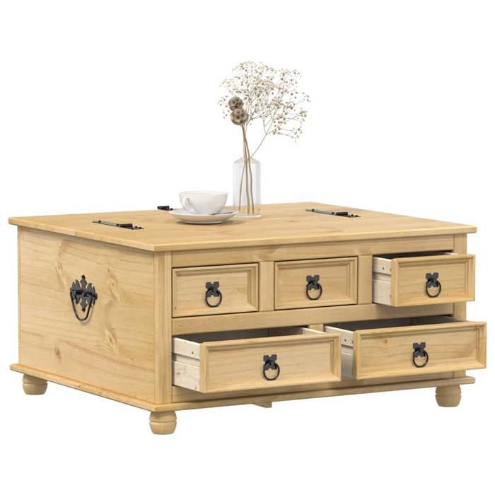 VidaXL Boîte de rangement Corona 90x78x45 cm bois de pin massif, boîte à couvertures, coffre de rangement, boîte de 4002770