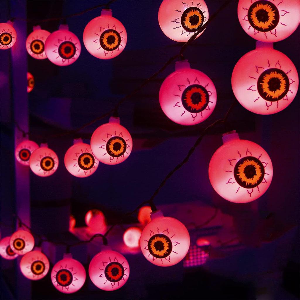 

Halloween Colorful Led Eyeball Light String Ghost Festival Decors Glowing Ghost Red Eyeball Lantern Halloween Party Home Decor 1.5M 10Led зелёный