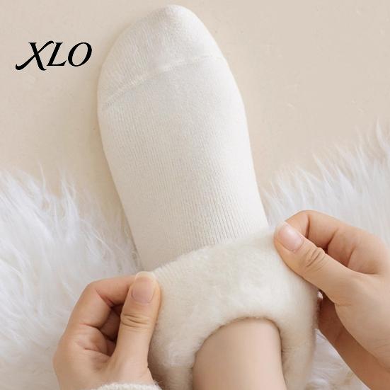 Thermal Insulated Socks for Cold Weather Women Thickened Winter Socks, Solid Color Mid Calf Fleece Lined Heavy Duty Boot Crew Weather, Soft