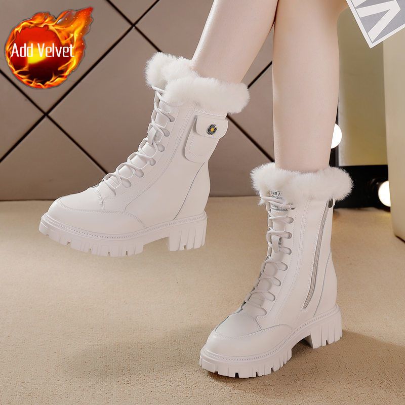 

Модные зимние массивные ботильоны на шнуровке, водонепроницаемые, с круглым носком, женская обувь, распродажа, тренд 2025, модные новинки, нескользящие зимние ботинки для женщин 40