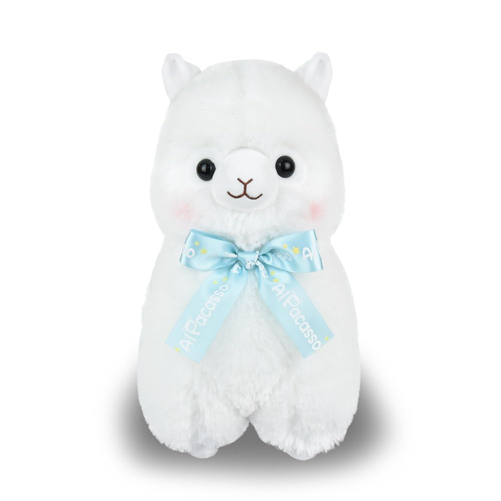 Amuse Alpacasso Ribbon BIG Shiro-chan Plush Toy, Total Length Approx. 38cm 703648