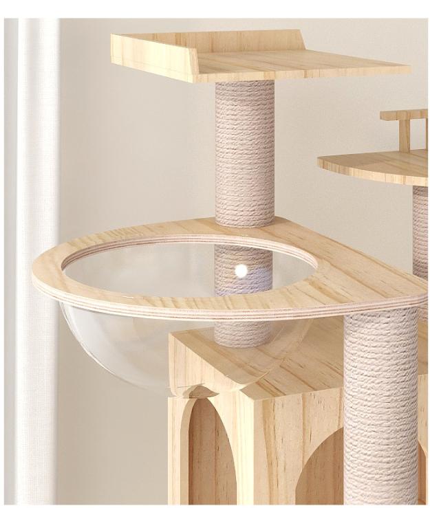 Modern & Cute Customizable Cat Scratching Tree Tower Large Wood Furniture