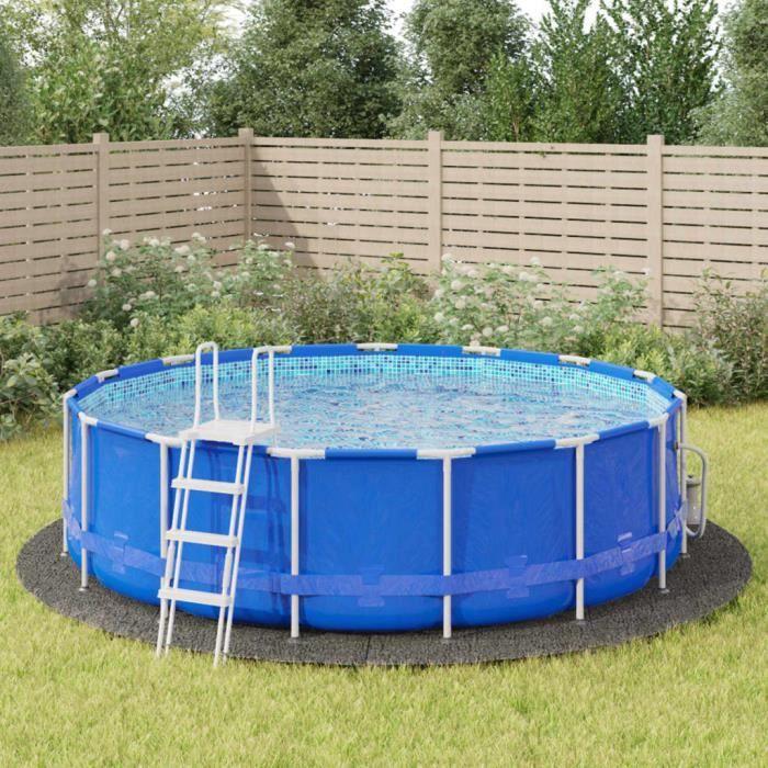 VidaXL Bâche de piscine gris clair Ø500 cm géotextile polyester 94221