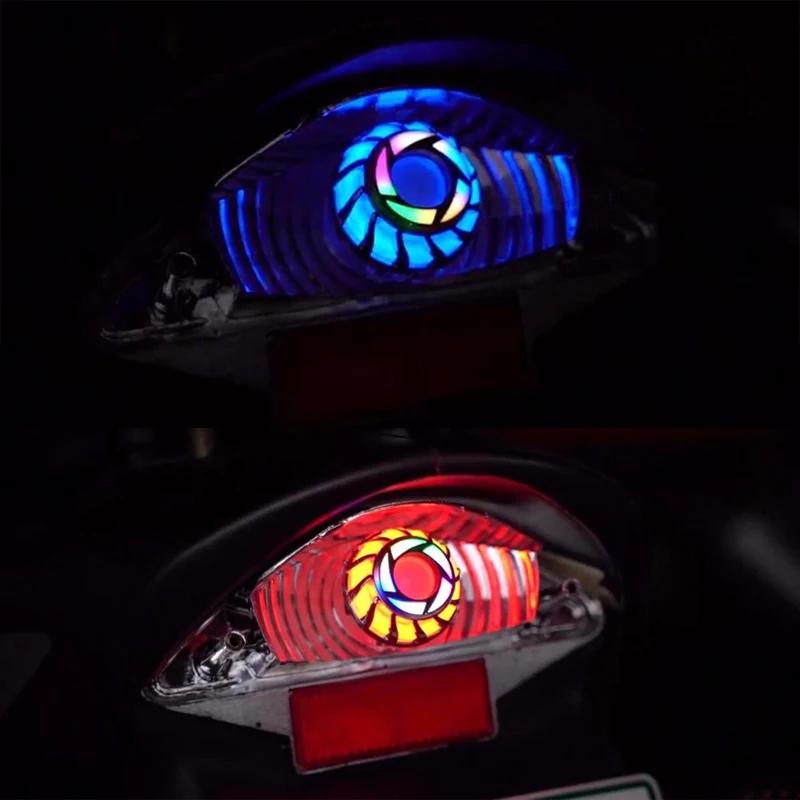 1PCS Motorcycle Warning Lamp Angel Eye Tail Brake Rear Lights LED Motorbike Brake Lamp Flash Strobe Accessories Universal
