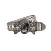 Adult Sequins Belt for Disco Party Waist Belt Rhinestones Skull Buckle Thin Waist Belt Street Cultures Enthusiasts Belt
