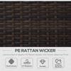 Single Seater Rattan Chair, PE Wicker Garden Armchair with 10 cm Thickened Cushion, All-Weather Rattan Garden Chair with Armrests, Brown
