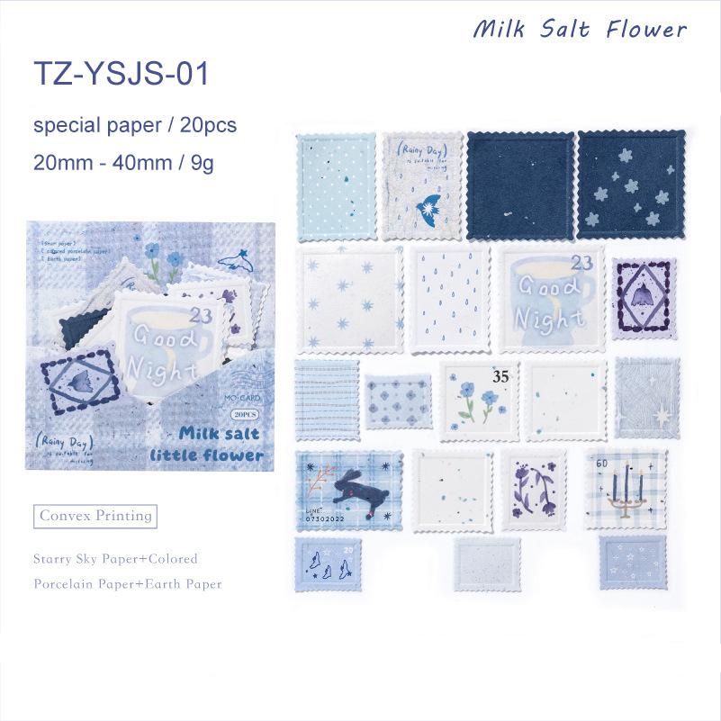 JIANWU Salt Marker Series Vintage Relief Stamp Landscape Material Collage Scrapbook Sticker Creative DIY Journal Stationery