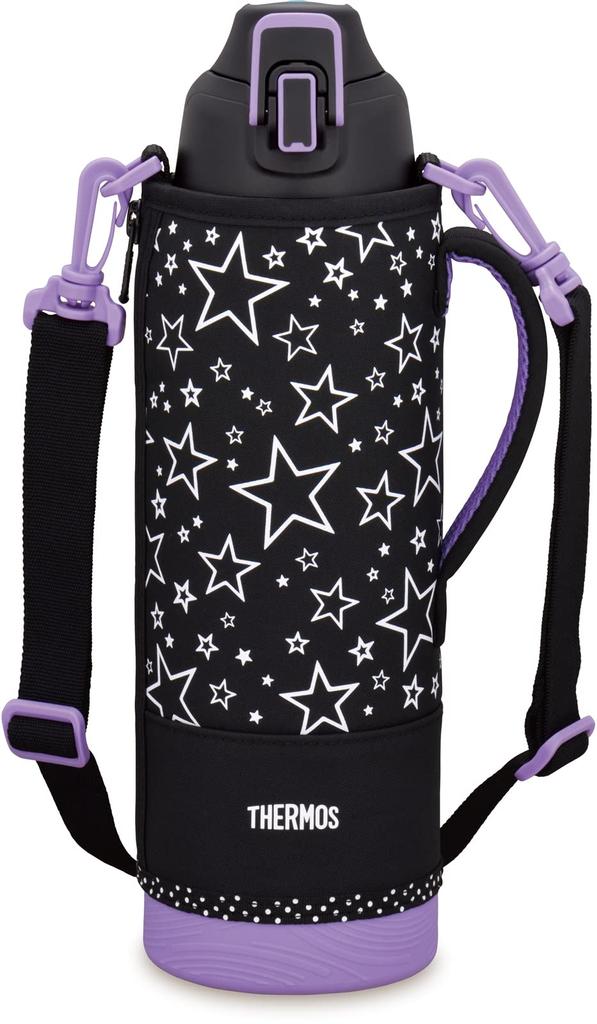 Thermos Vacuum Insulated Sports Bottle, 1.5L, Black/Purple, Keeps Drinks Cold Only, FHT-1502F BKPL