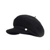 Casual Solid Color Wool Beret Cap Dome Knitted Female Painter Cap Big Head Circumference Versatile Octagonal Brimless Hat Spring