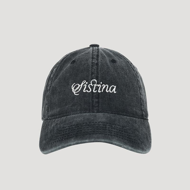 SISTINA Lettering Washed Ball Cap_ACAHTP21040_DG