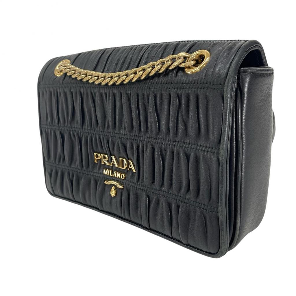 PRADA 1BD147 Shoulder Bag black Women used