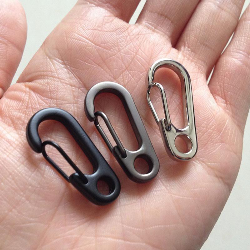 Outdoor Mini Portable Carabiner Hook Stainless Steel Keychain Buckle Release Keyring Tents Spring Snap Hook