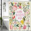 Mother'S Day Colorful Flat Wind Floral Shower Curtain, Bathroom Decorative Shower Curtain, Waterproof Shower Curtain With Hooks