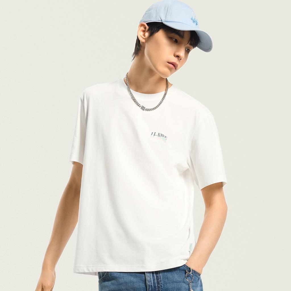 Li-Ning Round Neck Logo Letter Stitching T-Shirt Men tops AHSW275-1