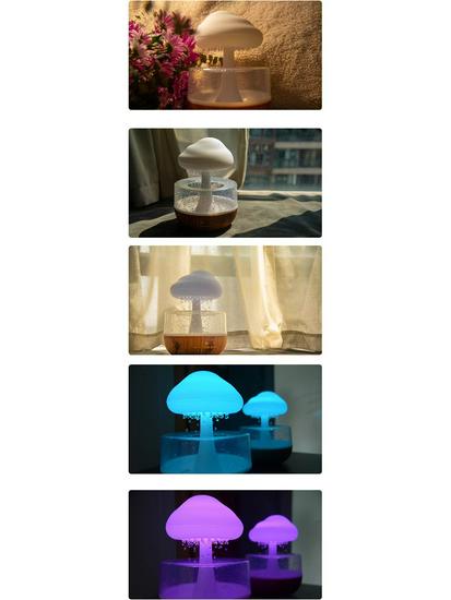 Mini Desktop Rain Sound Humidifier with Night Light and Colorful Gradient for Bedroom Atmosphere