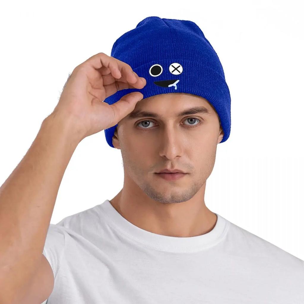Rainbows Friend Blue Face Hat Autumn Winter Beanies Warm Cartoon Game Cap Men Women Acrylic Knitted Caps