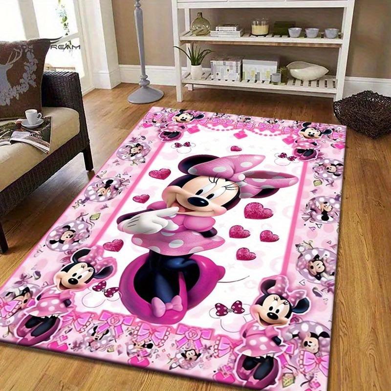 

1pc Disney Minnie Pattern Area Rug Soft Flannel Floor Mat for Living Room, Bedroom, Kitchen, Sofa Coffee Table Floor Mat, Machine Washable 60cm by 90cm