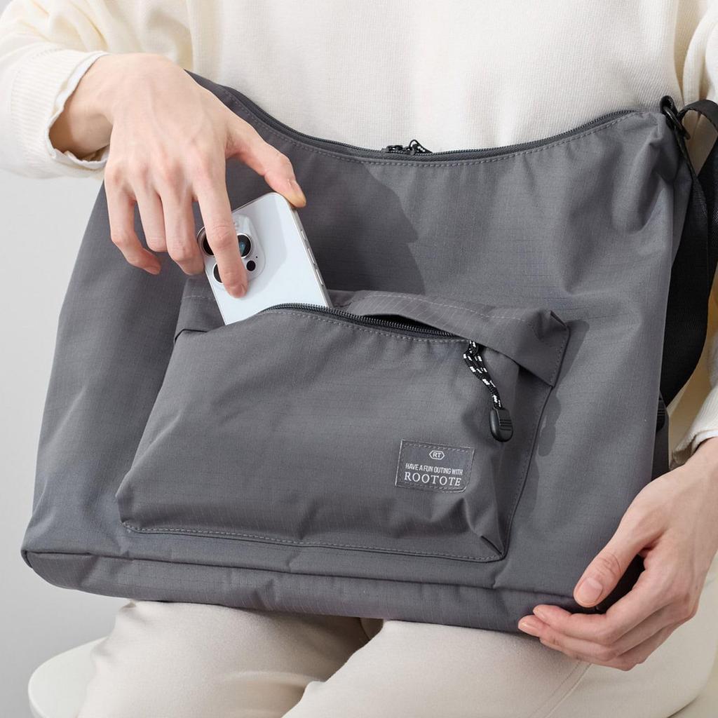 Tote A4 Shoulder 3555 [Rootote] Women's Water-Repellent Bag, Size, Bag, One-Shoulder, SC.Triangle.Ripstop-A