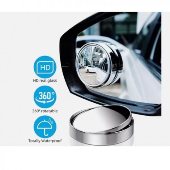 2x Автомобильные зеркала слепых зон Регулируемые Круглые HD Стекло Выпуклые Боковые Зеркала Заднего Вида
