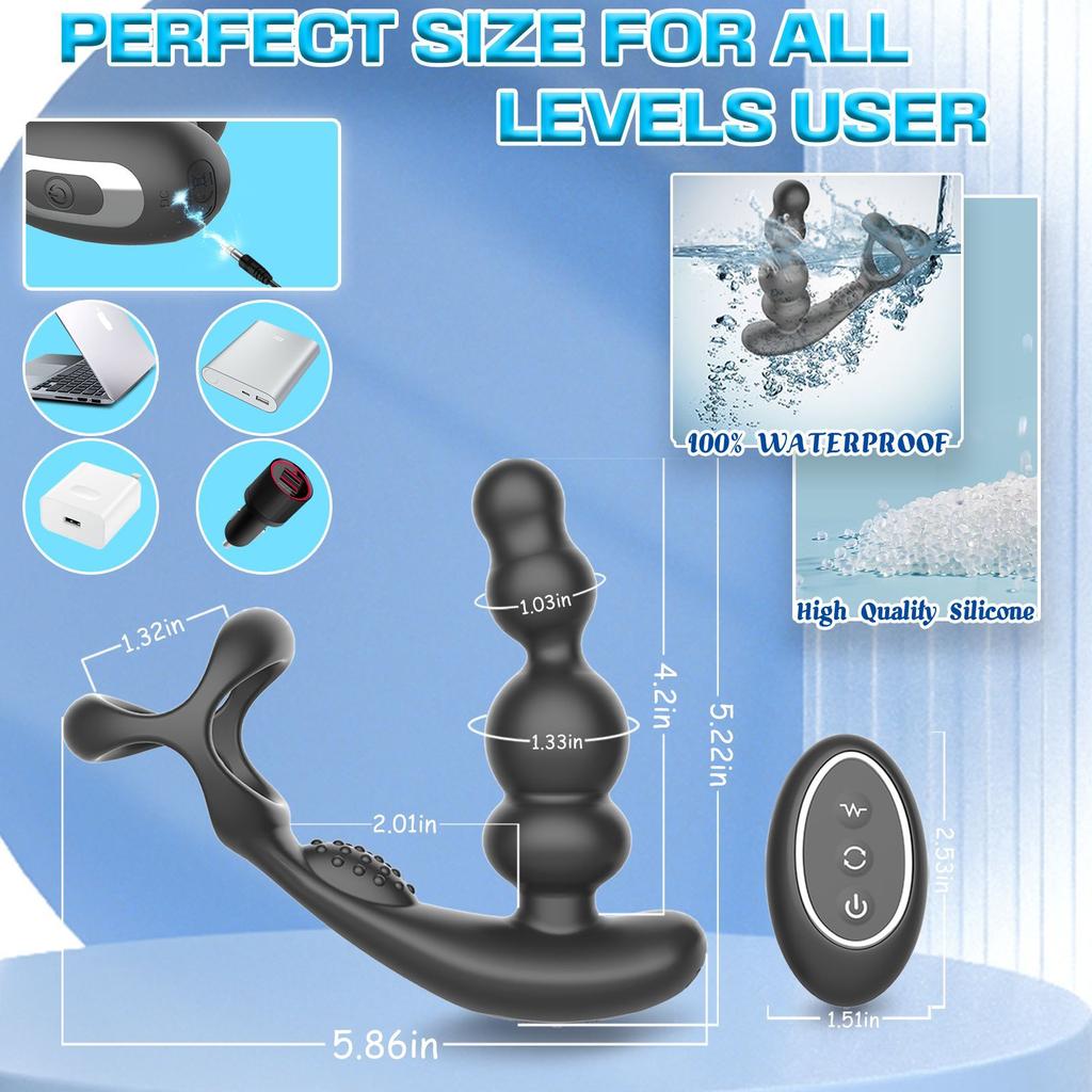 APP Remote Control Male Prostate Massager Vibrator 360°Rotate Toy Vibrator Ring Plugs Masturbator Anal Butt Sex Plug Wearable