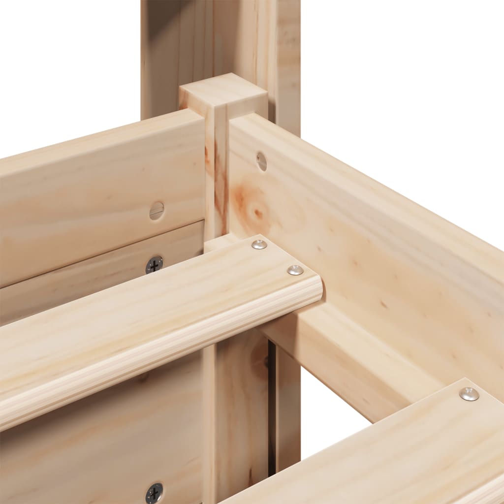 Wooden Bed Frame with Headboard Without Mattress 135 X 190 Cm