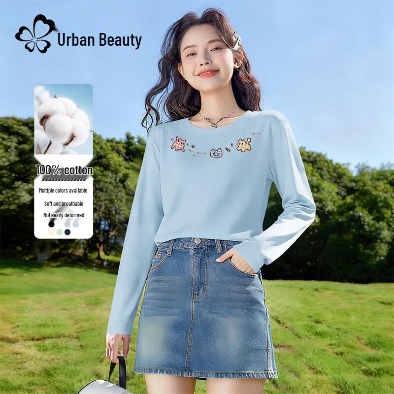 Damenmode Langarm Baumwoll-T-Shirt