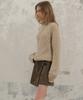 Mosyupamosyu Faux Leather Wrap Skirt Pants [Khaki]