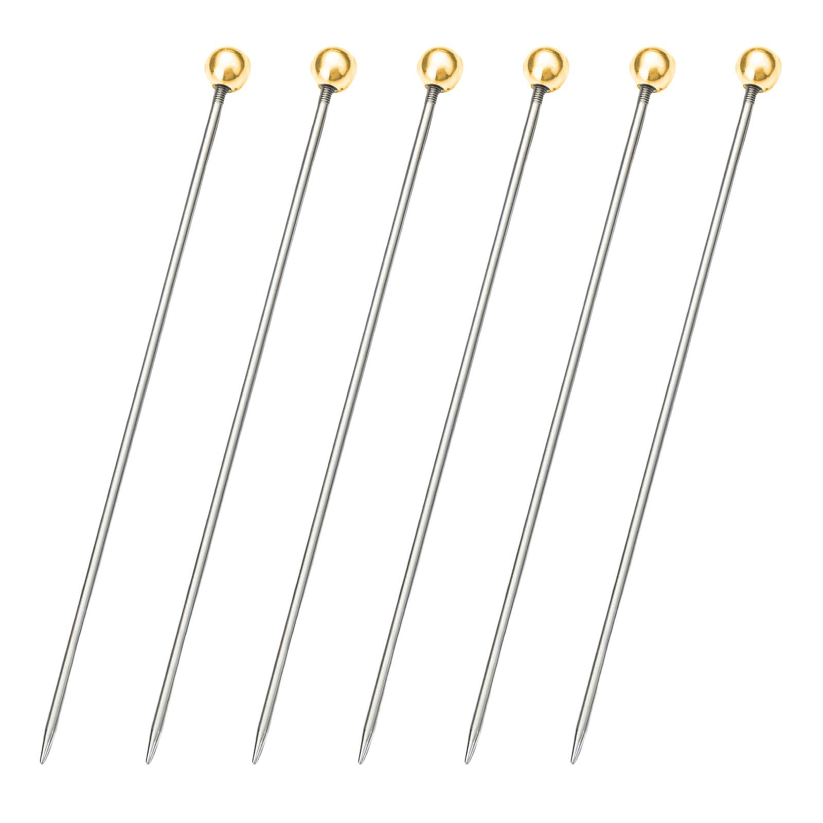 

Упаковка из 6 игл из нержавеющей стали для проверки качества кексов и печенья, щупы для выпечки, аксессуары для кухни, посуда для выпечки золотой