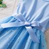 Girls' Fashion Ocean Star Gradient Mesh Children's Short Sleeve Casual Dresses