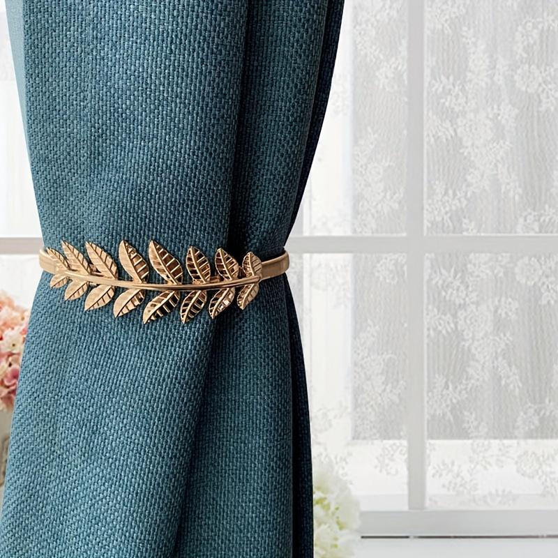 4 Stück Vorhang-Raffhalter für Vorhänge, Vorhanghalter aus Legierung, verstellbar mit Federseil, goldener Vorhanghalter für Wohnzimmer, Schlafzimmer, Heimdekoration