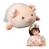 EU SOU Pig Cushion Pig Body Pillow Stuffed Toy Large Extra Large Fluffy Chewy Sleeping Pillow Animal Nap Pillow (40cm, Wide Eyes)