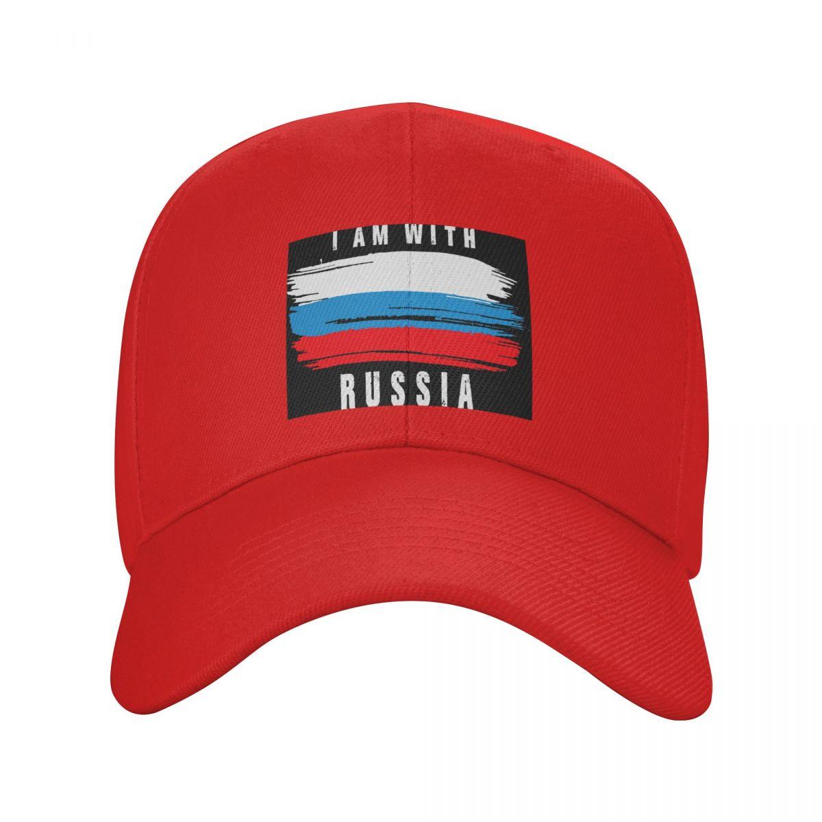 Flag Of Russia I Am With Russia Cap Fashion Casual Baseball Caps Adjustable Hat Hip Hop Summer Unisex Baseball Hats One Size