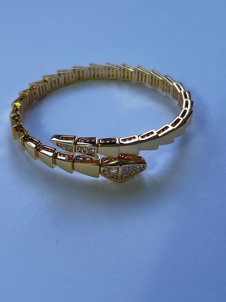 Bracelet Diamant Forme Serpent Haut de Gamme Baojia V Or