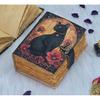 Mystic Black Cat Book | Handmade Vintage Leather Notebook | Witchy Grimoire | Gothic Writing Book with Lock | Blank Spell Book of Shadows