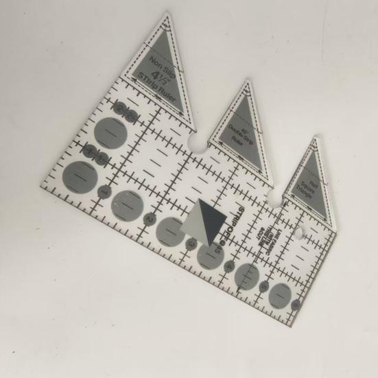 Double Strip Quilting Ruler Transparent Acrylic Measuring Tool 45-Degree Angle Quilting Template Ruler for Sewing Crocheting Embroidery Handcrafting