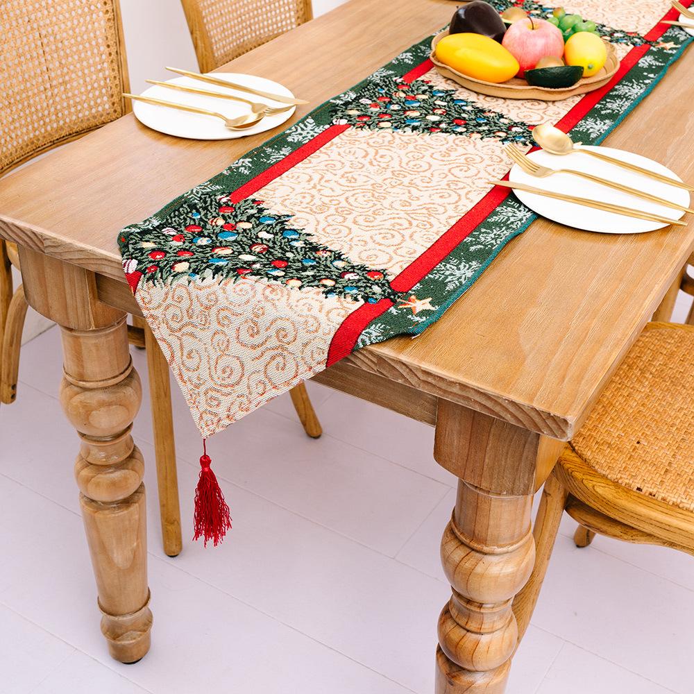 Christmas Decorations Table Flags Fashion Fabric Christmas Table Desktop Decorative Tablecloth Christmas Ornament
