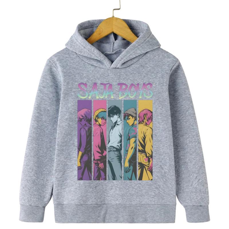 Saja Boys Kpop Lovci démonů Mikiny Chlapci Dívky Ležérní móda Podzimní mikina s kapucí 2025 Filmová mikina pro děti Anime oblečení