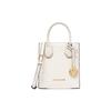 Michael Kors Mercer Solid Color Faux Leather Handbag Accordion Crossbody Shoulder Bag Mini Women Handbags Cream-White 35S1GM9T0L-289