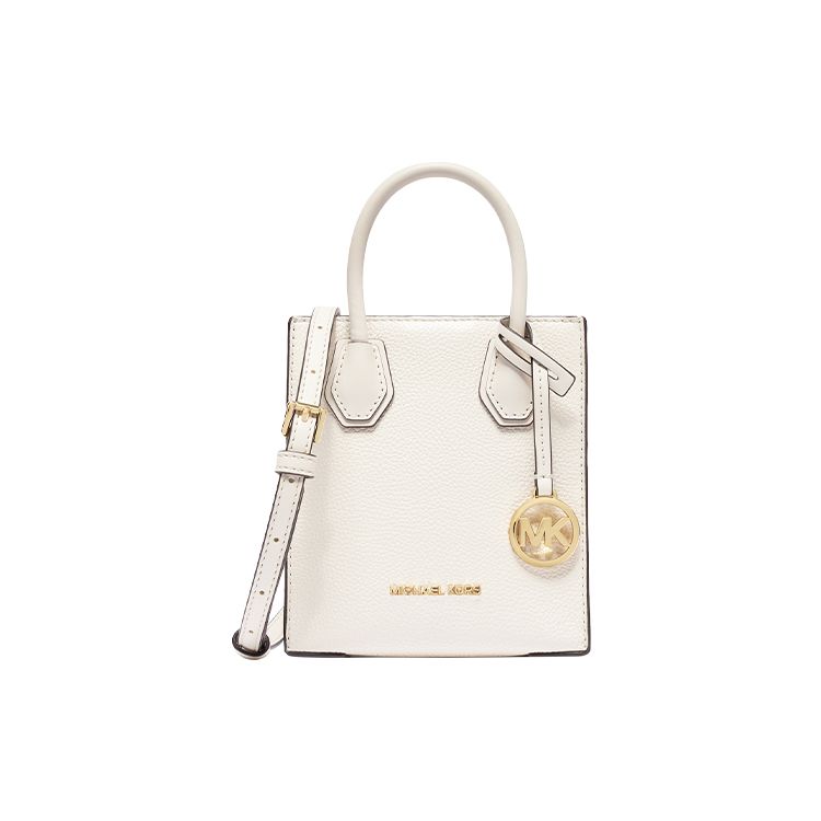Michael Kors Mercer Solid Color Faux Leather Handbag Accordion Crossbody Shoulder Bag Mini Women Handbags Cream-White 35S1GM9T0L-289