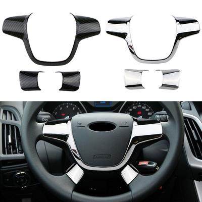 Car Styling Steering Wheel Trim Cover Sticker Decoration Case for Ford Focus 3 MK3 Sedan Hatchback Kuga Escape 2012 2013 2014