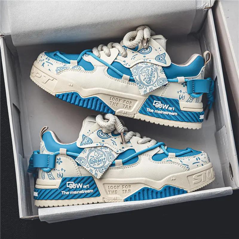 Fashion Men's Casual Shoes Designer Platform Sneakers Outdoor Running Shoes for Men Lace Up Vulcanized Shoes Tenis Zapatillas De Hombre