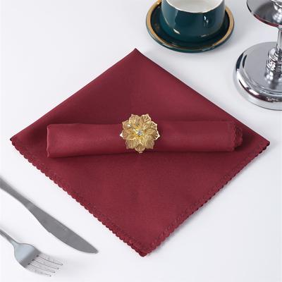 Serviette en Tissu Bordure Dentelle Réutilisable Carrée Tissu Serviette Événements Extérieurs Mariages Fêtes Banquets Buffets Décoration Intérieure