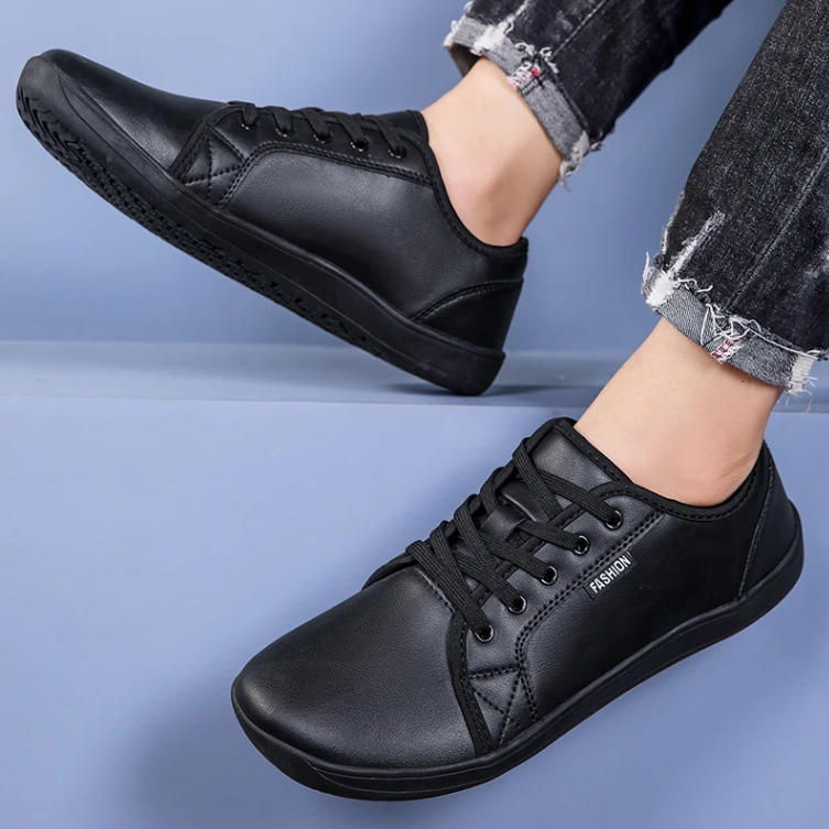 Zapatos Minimalistas Versión Ancha Adecuados para Hombres y Mujeres Envío Rápido Zapatos Negros para Caminar Ligeros Planos con Suela Blanda