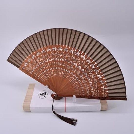Keichindo Paulownia Box High-Quality Silk Fan Traditional 22-23cm Unisex Mens Gift Wrapping Fabric