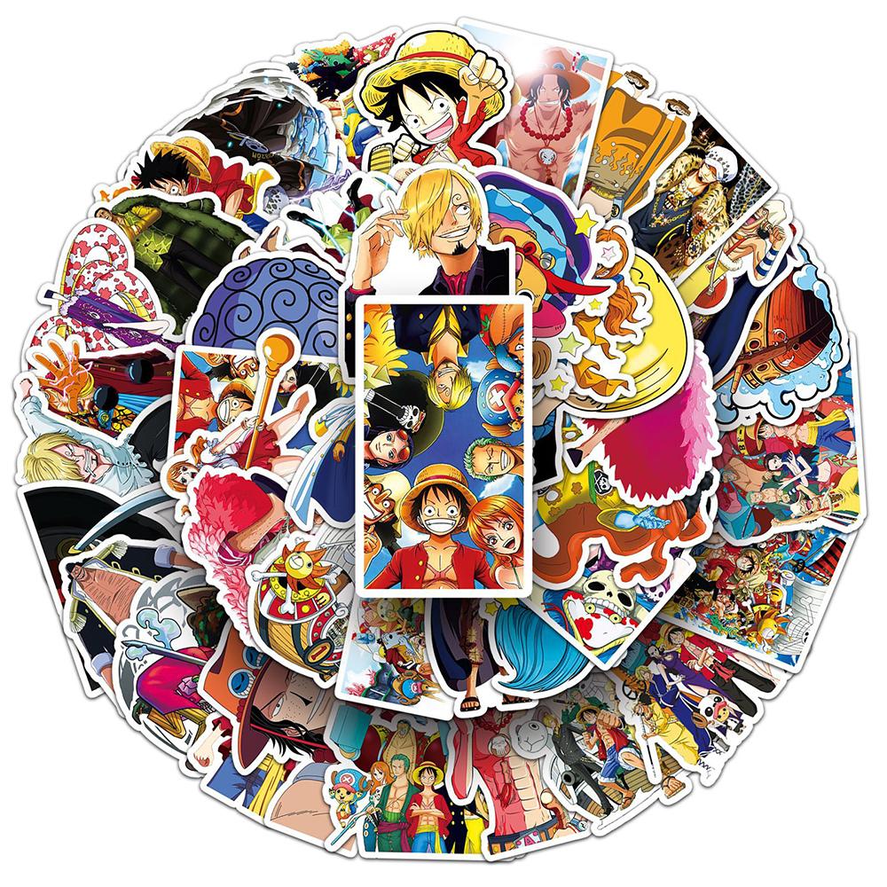 10/30/50pcs Classic Anime One Piece Stickers Cool Cartoon Luffy Ace Decals Helmet Notebook Phone Guitar Sticker Decoration Toys